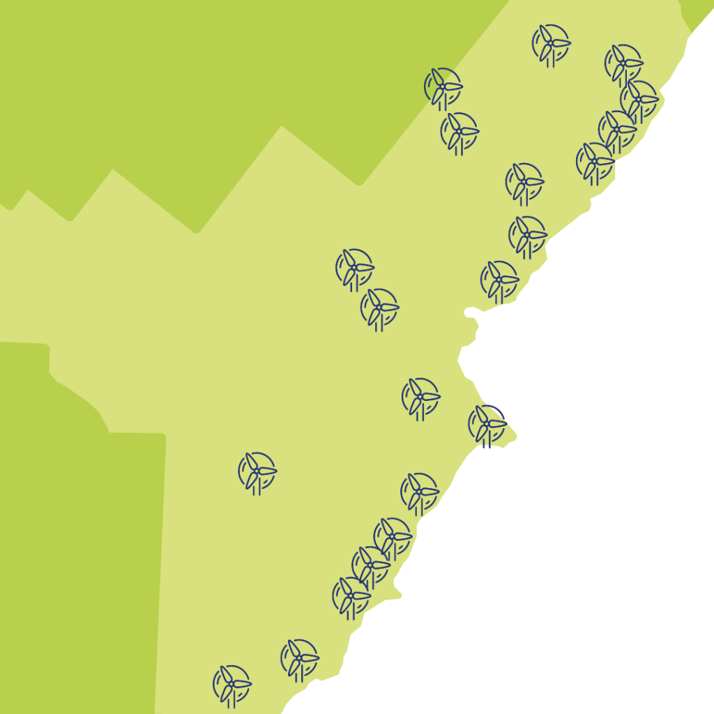 Carte sommaire du projet éolien de Haute-Chaudière